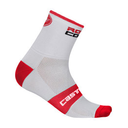 CASTELLI Klassische Fahrradsocken - ROSSO CORSA 9 - Weiß/Rot
