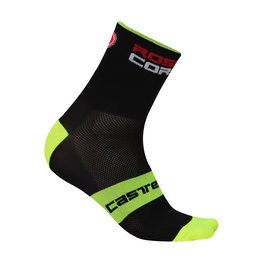 CASTELLI Klassische Fahrradsocken - ROSSO CORSA 9 - Schwarz/Gelb