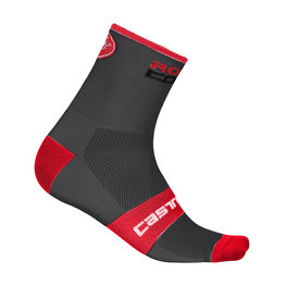 CASTELLI Klassische Fahrradsocken - ROSSO CORSA 9 - Grau/Rot