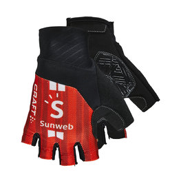 Fingerlose Fahrradhandschuhe - SUNWEB 2019  - Rot/Schwarz