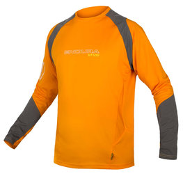 Langarm Fahrradtrikot für den Sommer - MT500 BURNER SUMMER - Grau/Orange