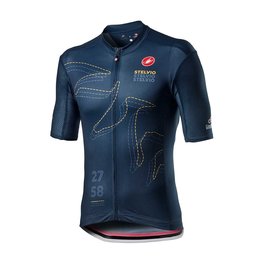 CASTELLI Kurzarm Fahrradtrikot - GIRO STELVIO 2020 - Blau