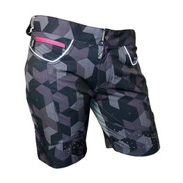 HAVEN Fahrradshorts ohne Träger - PEARL NEO LADY - Schwarz/Rosa
