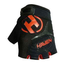 HAVEN Fingerlose Fahrradhandschuhe - DEMO SHORT - Schwarz/Rot