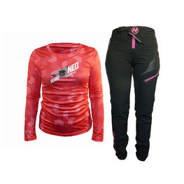 HAVEN MTB Radtrikot und Hose - PEARL NEO LONG - Rosa/Schwarz