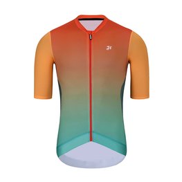 HOLOKOLO Kurzarm Radtrikot und Shorts - INFINITY - Orange/Rot/Grün/Schwarz