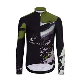 HOLOKOLO Langarm Radtrikot und Hose - CAMOUFLAGE WINTER - Schwarz/Grün