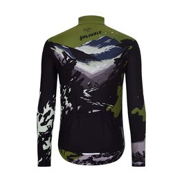 HOLOKOLO Langarm Fahrradtrikot für den Winter - CAMOUFLAGE WINTER - Grün/Schwarz