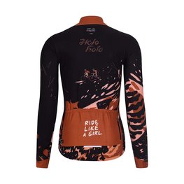 HOLOKOLO Langarm Fahrradtrikot für den Winter - CAMOUFLAGE LADY WNT - Braun/Schwarz