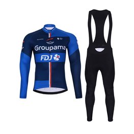 BONAVELO Radtrikot und Hose für den Winter - FDJ 2024 WINTER - Blau/Schwarz