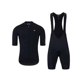 HOLOKOLO Kurzarm Radtrikot und Shorts - VICTORIOUS GOLD - Schwarz