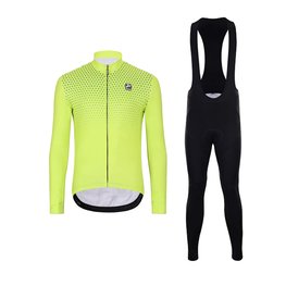 HOLOKOLO Langarm Radtrikot und Hose - STARLIGHT WINTER - Schwarz/Gelb