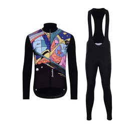 HOLOKOLO Langarm Radtrikot und Hose - FANTASY WINTER - mehrfarbig/Schwarz
