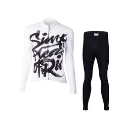 HOLOKOLO Langarm Radtrikot und Hose - STREETBEAT LADY W - Schwarz/Weiß