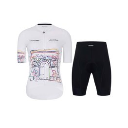 HOLOKOLO Kurzarm Radtrikot und Shorts - MAAPPI II. ELITE L - Weiß/Schwarz/mehrfarbig
