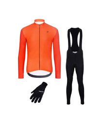 HOLOKOLO Radtrikot und Hose für den Winter - PERFORMANCE WINTER - Schwarz/Orange