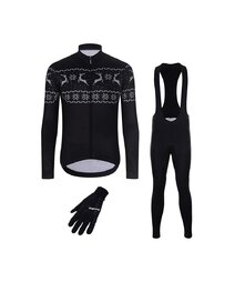 HOLOKOLO Langarm Radtrikot und Hose - FROSTTRAIL WINTER - Schwarz
