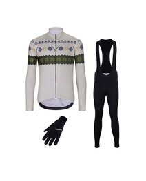 HOLOKOLO Radtrikot und Hose für den Winter - FROSTTRAIL WINTER - Grün/Schwarz/Grau