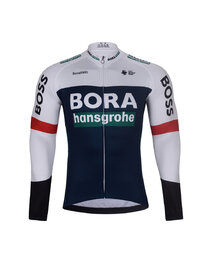 BONAVELO Langarm Radtrikot und Hose - BORA 2025 WINTER - Schwarz/Weiß/Blau