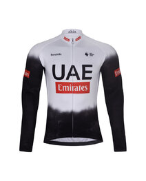 BONAVELO Langarm Radtrikot und Hose - UAE 2025 WINTER - Weiß/Schwarz