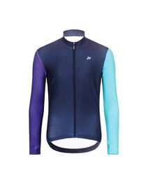HOLOKOLO Langarm Radtrikot und Hose - PERFORMANCE WINTER - Schwarz/Lila/Grün