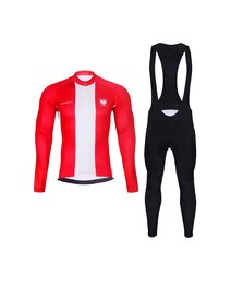 BONAVELO Fahrradjacke und Hose für den Winter - POLAND WINTER - Weiß/Rot