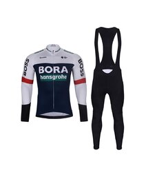 BONAVELO Langarm Radtrikot und Hose - BORA 2025 WINTER - Schwarz/Weiß/Blau