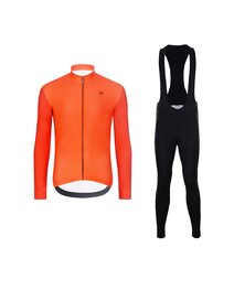 HOLOKOLO Langarm Radtrikot und Hose - PERFORMANCE WINTER - Orange/Schwarz