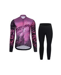 RIVANELLE Fahrradjacke und Hose für den Winter - ROSESCAPE WINTER - Lila/Schwarz