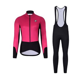HOLOKOLO Fahrradjacke und Hose für den Winter - CLASSIC LADY - Schwarz/Rosa