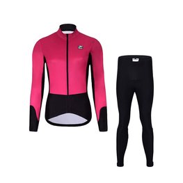 HOLOKOLO Fahrradjacke und Hose für den Winter - CLASSIC LADY - Schwarz/Rosa
