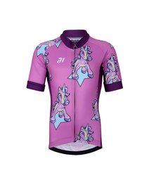 HOLOKOLO Kurzarm Radtrikot und Shorts - UNICORNS - Lila/Schwarz