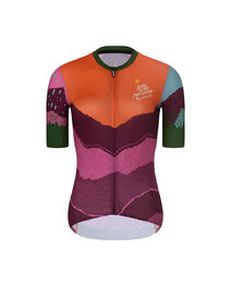 RIVANELLE Kurzarm Radtrikot und Shorts - SERENITY  - Schwarz/Rot/Lila