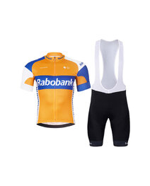 BONAVELO Kurzarm Radtrikot und Shorts - RABOBANK - Orange/Schwarz/Blau