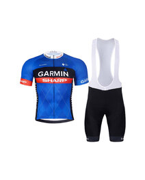 BONAVELO Kurzarm Radtrikot und Shorts - GARMIN SHARP - Blau/Schwarz