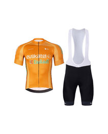 BONAVELO Kurzarm Radtrikot und Shorts - EUSKALTEL - EUSKADI - Schwarz/Orange