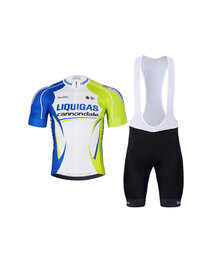BONAVELO Kurzarm Radtrikot und Shorts - LIQUIGAS CANNONDALE - Schwarz/Blau/Grün