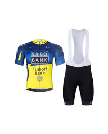 BONAVELO Kurzarm Radtrikot und Shorts - SAXO BANK TINKOFF - Gelb/Blau/Schwarz