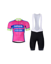 BONAVELO Kurzarm Radtrikot und Shorts - LAMPRE - Rosa/Schwarz