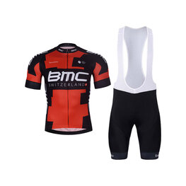 BONAVELO Kurzarm Radtrikot und Shorts - BMC - Rot/Schwarz