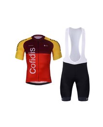 BONAVELO Kurzarm Radtrikot und Shorts - COFIDIS 2025 - Schwarz/Orange/Rot