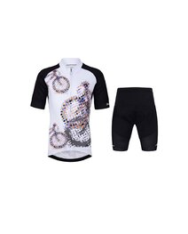 HOLOKOLO Kurzarm Radtrikot und Shorts - RIDERS KIDS - mehrfarbig/Weiß/Schwarz
