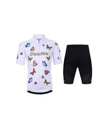HOLOKOLO Kurzarm Radtrikot und Shorts - BUTTERFLIES - Schwarz/Weiß