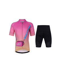 HOLOKOLO Kurzarm Radtrikot und Shorts - CANDYBAG - mehrfarbig/Rosa/Schwarz