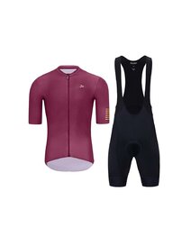 HOLOKOLO Kurzarm Radtrikot und Shorts - Set - bordeaux/Schwarz