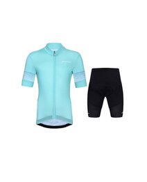 HOLOKOLO Kurzarm Radtrikot und Shorts - FLOW JUNIOR - Schwarz/Grün