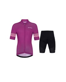 HOLOKOLO Kurzarm Radtrikot und Shorts - FLOW JUNIOR - Lila/Schwarz