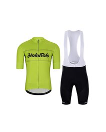 HOLOKOLO Kurzarm Radtrikot und Shorts - GEAR UP  - Schwarz/Gelb