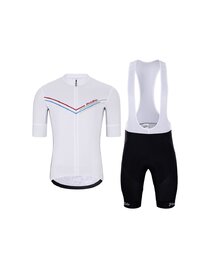 HOLOKOLO Kurzarm Radtrikot und Shorts - LEVEL UP  - Schwarz/Weiß