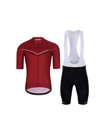 HOLOKOLO Kurzarm Radtrikot und Shorts - LEVEL UP  - Rot/Schwarz